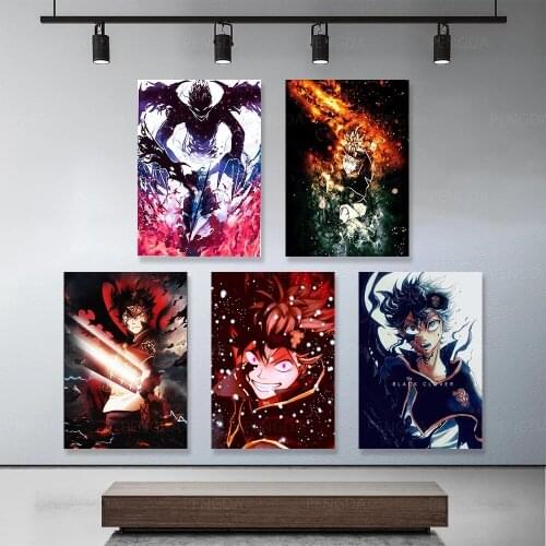 Black Clover Canvas Paintings Wall Art 5pcs Japan Anime Posters Modern Home Decor Modular Cool Prints Pictures For Living Room