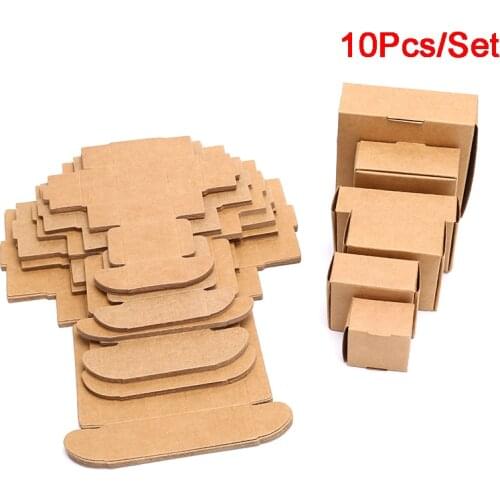 10Pcs/Set Hande Made Kraft Paper Cube Box Wedding Favor Candy Gift Party Supply Craft Box