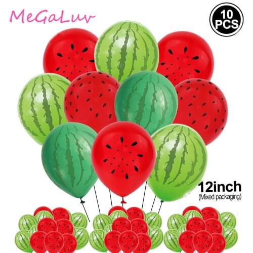 Watermelon Balloon 10pc12 Inch Latex Gathering Family Meal Sen Birthday Theme Decoration Kindergarten Activity Decoration