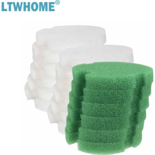 LTWHOME Compatible Green Coarse Foam and White Filter Floss Replacement for MEGA POWER 9012 Aquarium Filter