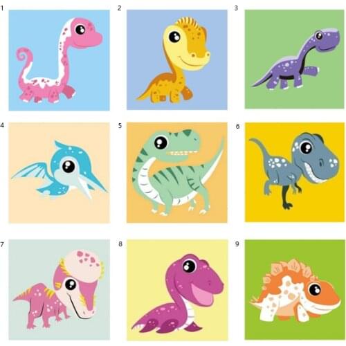 Cartoon Little Dinosaur 5D DIY Square/Round Diamond Painting Mosaic Cross Embroidery Home DecorationMural Christmas Gift NewYear