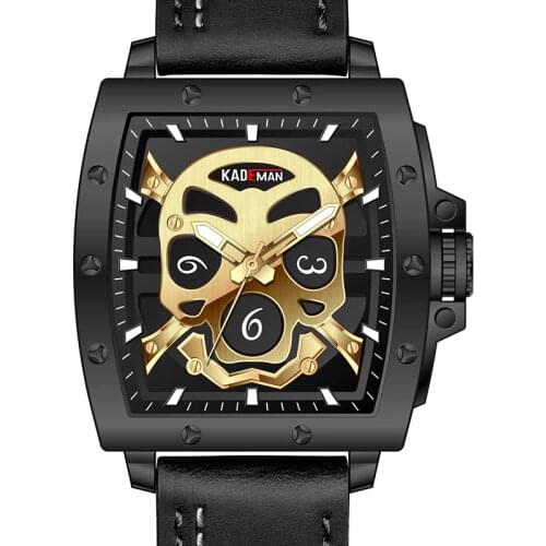 Skull watch men Unique style skeleton mens watches top brand luxury 316L stainless steel dial watch Clock gift for men Relogio