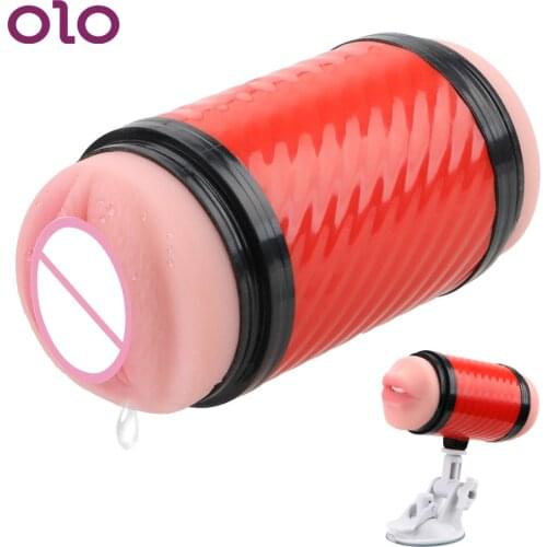 OLO Male Masturbator Soft Deep Throat Pussy Vagina Masturbator With Heating Rod Realistic 3D Vagina Anal Toys Sex Toys For Men