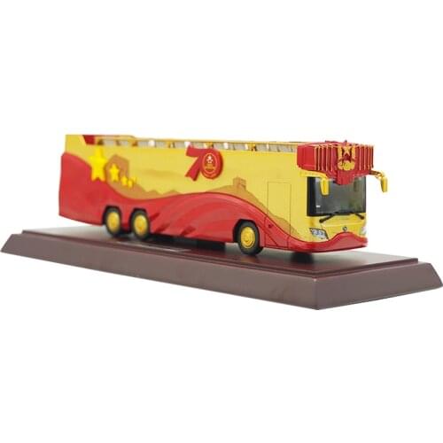 Original Factory 1:42 Foton Auv 70th Aniversary Concierge Car Double Decker Sight Bus Alloy Model for Collection