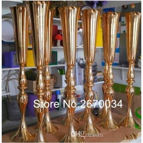 88cm height silver gold metal candle holder candle stand wedding centerpiece event road lead flower vase 10 pcs lot