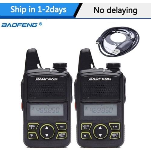 2Pcs Baofeng BF-T1 BFT1 MINI Walkie Talkie cb Two Way Radio UHF long range Flashlight Handheld Transceiver Portable Ham Radio