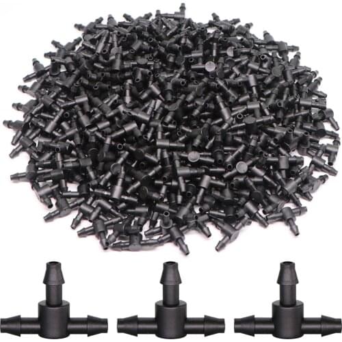 RBCFHl 1/4 Inch Dripper Watering Tee Connector Joint Drip Irrigation Greenhouse Garden Tools Repair Fitting for 4/7mm Hose