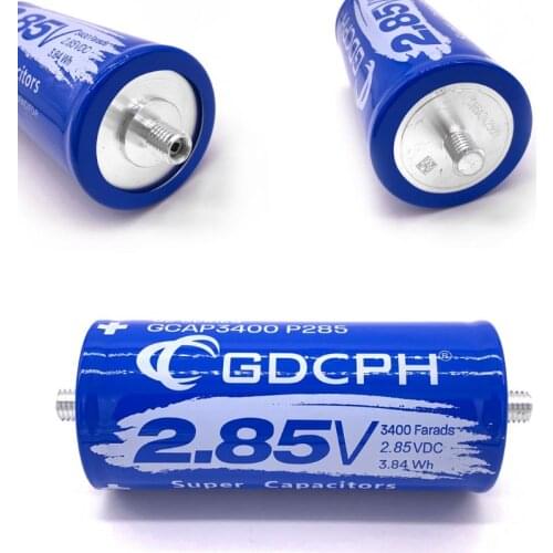 2.85V 3400F Super Farad Capacitor 137 x 60mm Long Foot Low ESR High Frequency Ultracapacitor for Car Power Supply Rectifier