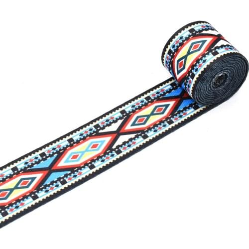 1.5"Woven Ribbons Geometric Pattern Ribbon Knit Tape Ribbon Webbing Belt Bag Belts for Bag Craft Accessories Textile Sewing