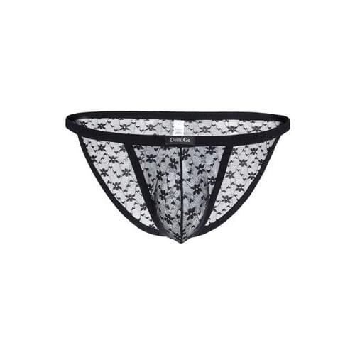 2019 Sexy mens lace brief low-waist male panties gauze transparent panties briefs mesh breathable underwear gay jockstrap