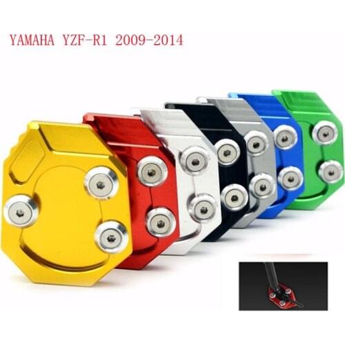 Motorcycle Side Stand Enlarger CNC Kickstand Enlarge Plate Extension Foot Pad for Yamaha YZF R1 2009-2014 Accessory