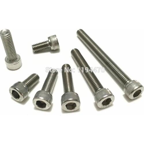 10-100pcs M3 M4 DIN912 304 Stainless Steel Hex Socket Head Cap Screw Hexagon Socket Bolt Metric Thread