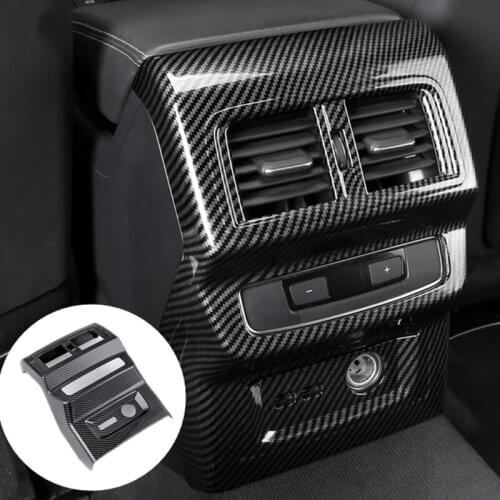 ABS Carbon Fiber Inner Rear Air Vent Outlet Cover Trim For Audi Q5 FY 2018-2020 Car Styling Accessories