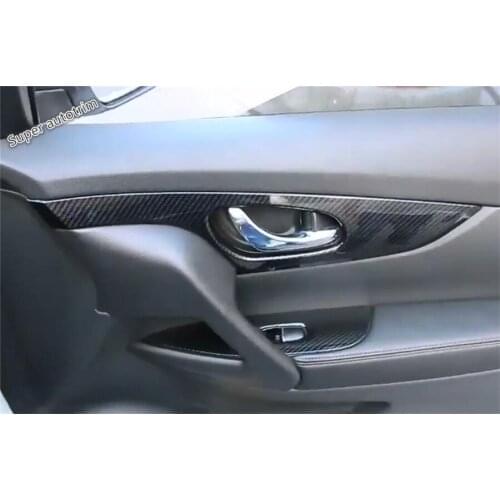Lapetus Carbon Fiber Look Interior Fit For Nissan Qashqai J11 2014 2015 2016 Inner Door Pull Knob Handle Bowl Panel Cover Trim