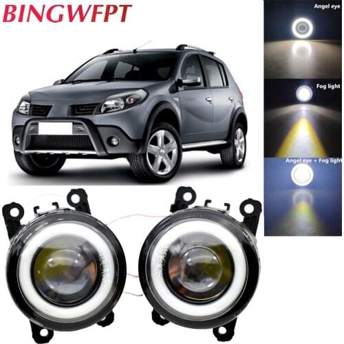 High Quality 12V LED Fog Light Angel Eye For Renault Sandero Stepway Hatchback 2008-2015 For Megane 3 2008-2015