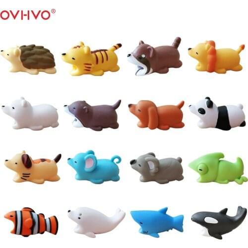 Cable Protector Cute Animal Bites Winder Organizer For iphone USB Charging Cable Earphone Wire Buddies Cartoon Protection Cover