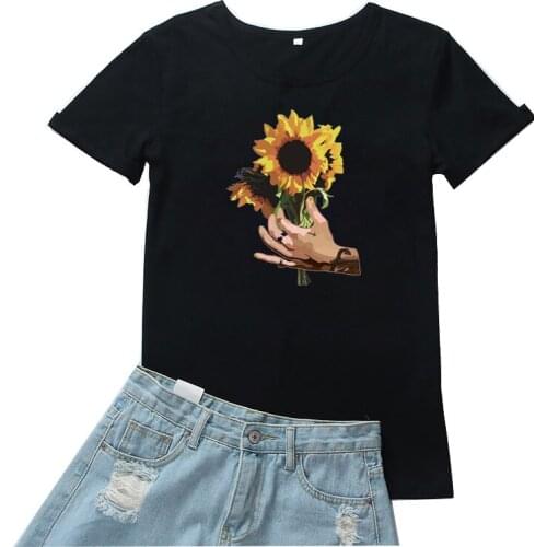 Give You Sunflower Women T-shirt Aesthetic Print Graphics T Shirt Women Vintage Tops Women Tshirt Short Sleeves Tee Shirt Femme