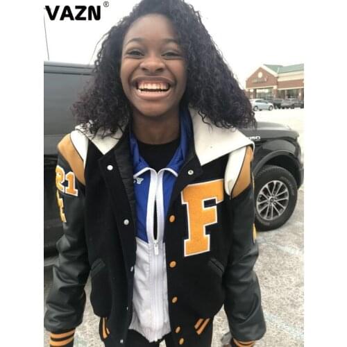 VAZN 2020 Hot Popular High-end Letter Young Daily Casual Free Joker Nature Regular Style Hooded Full Sleeve Slim Women Outwears