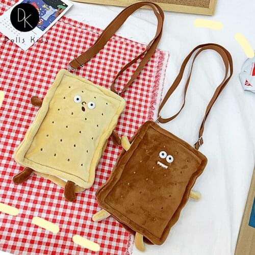 Ladies Japanese Anime Shoulder Bag Female Funny Biscuit Bag Messenger Bag Women Kawaii Purses Plush Lolita Handbag for Girls