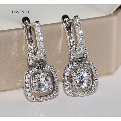 S925 Sterling Silver Moissanite Earrings for Women Fashion Wedding Diamond Office Fine Jewelry Drop Earrings Orecchini Girls