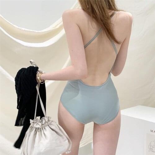 2021 New Korean Style Monokini Women Swimwear One Piece Swimsuit High Quality Mesh Bathing Suit Sexy Monokini Beachwear