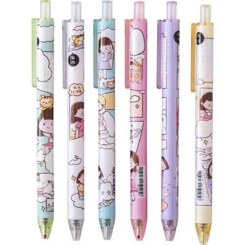 150pcs Kawaii Pen Cartoon Girl Gel Ink Pen for School Supplies Korean Stationery Office Accessories Desk Decor Pens Wholesale