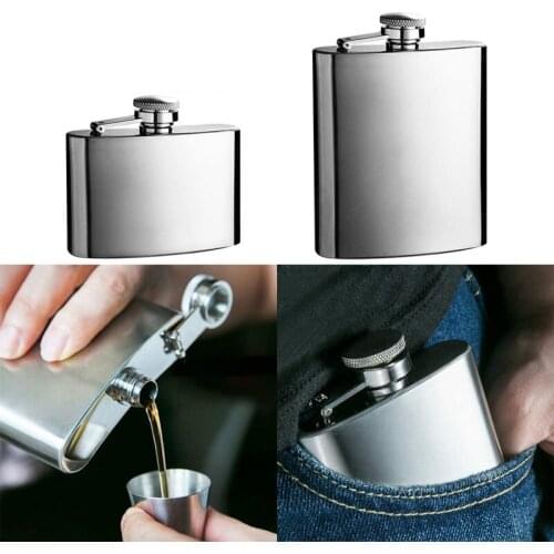 1oz 5oz 7oz 10oz Stainless Steel Hip Flask with Funnel Pocket Hip Flask Alcohol Whiskey Hip Flask Screw Cap Portable Drinkware