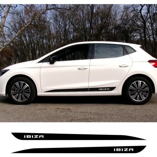 2PCS For Seat Ibiza Car Sticker Racing Sport Flag Door Side Skirt Stripes Styling Body Decor DIY Styling Car Tuning Accessories