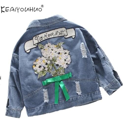 2020 New Jean Denim Jackets For Girls Coats For Baby Children Widbreaker For Girls Coats Chidren Outerwear 3 6 8 10 12 Years