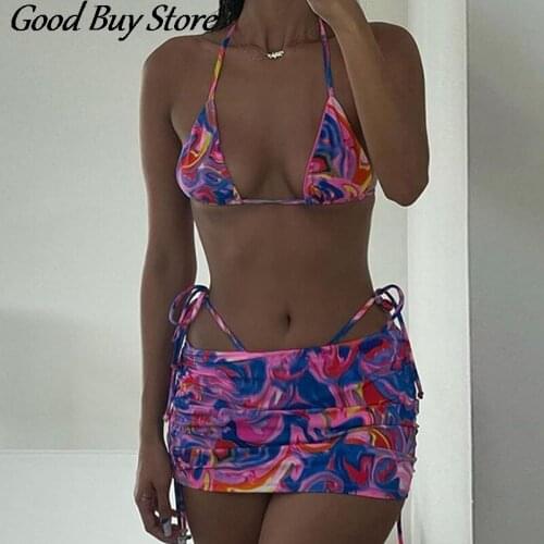2021 Women Halter Biquini Beachwear Two Piece Swimsuit Summer Thong Bra Sets Low Waist Bathing Bikinis Set Sexy Micro Bikini