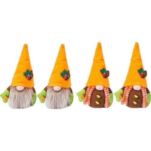 4 Pcs Thanksgiving Gnome, Harvest Pumpkin Faceless Plush Doll Swedish Dwarf Gift Ornaments for Festival Fall Decor