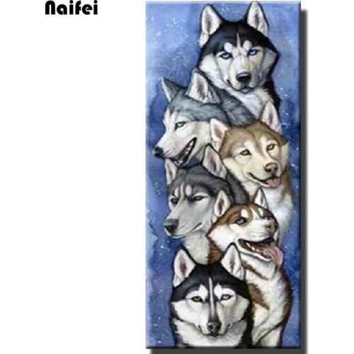 5D Diy Diamond Painting Animal Husky Mosaic Art Full Square Round Drill Embroidery Dog Cross Stitch Kit Wall Sticker Mosaic Art