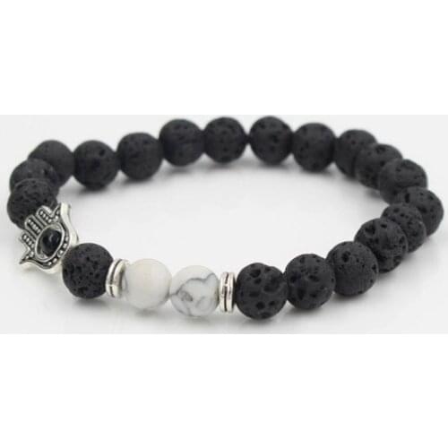 8mm hft2 Chakra Healing Balance Reiki Buddha Prayer Yoga elastic adjusted Punk Charm nature stone bead Bracelet