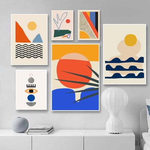 Abstract Geometric Scene Scandinavian Canvas Painting Posters and Prints Wall Art Pictures for Living Room Interior Home Decor