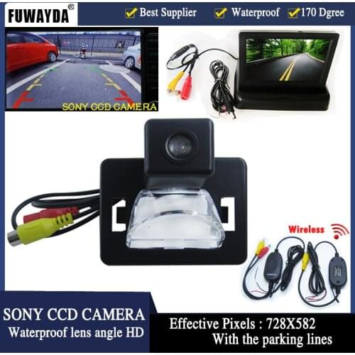 FUWAYDA SONY HD CCD Car Rear View Camera Car Monitor With 4.3 Inch TFT LCD Monitor Parking Assistancefor Mazda 5 2005-2010 HD