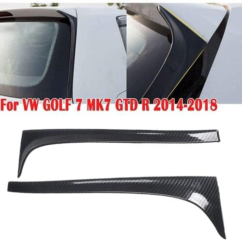 Car Accessories Rear Window Mirror Tail Rear Window Side Spoiler Wing For Golf 7 MK7 GTD R 2014 2015 2016 2017 2018 Black/Carbon