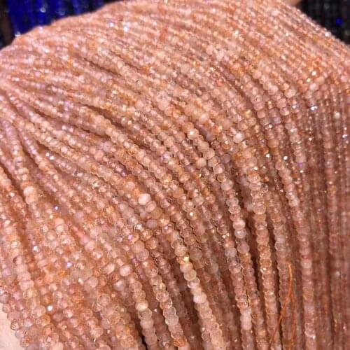 Natural Stone Beads Sun Stone Section Loose Beads Charms For Necklace Bracelet Ring Earrings Craft Jewelry Accessory Making