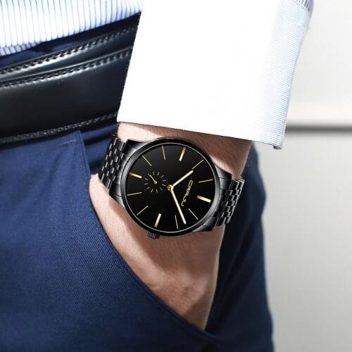 CRRJU Classic Business Men Watch Fashion Simple Stainless Steel Quartz Wristwatch Military Sport Waterproof Clock