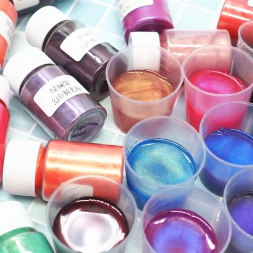 DIY Pearlescent Powder Pigment Epoxy Resin Mould with Brush for DIY Crafts Colorant Dye Resin Jewelry Making 10G