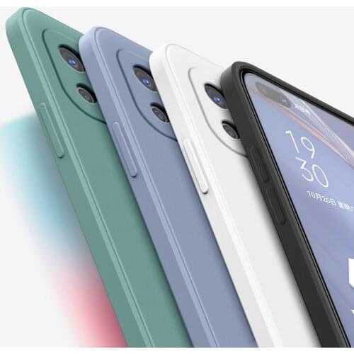 For OPPO A52 A72 A92 A3S A93 A55 F9 F11 Case Square Liquid Silicone Couple Skin protective Back Cover For OPPO A5 A9 A53 2020