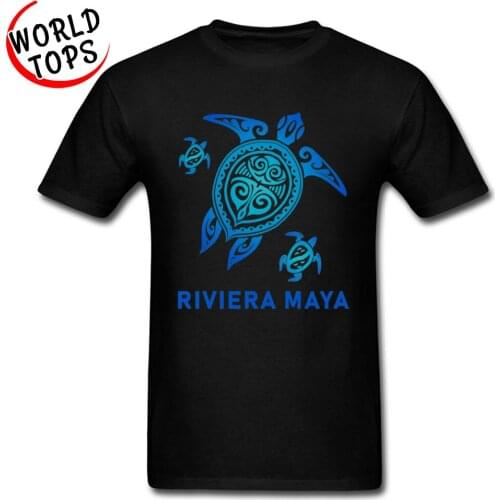 Riviera Maya Sea Turtle Graphic T Shirts For Men Best Gift 100% Cotton Student T-shirts Summer Tee Shirt Classic Design Tortoise