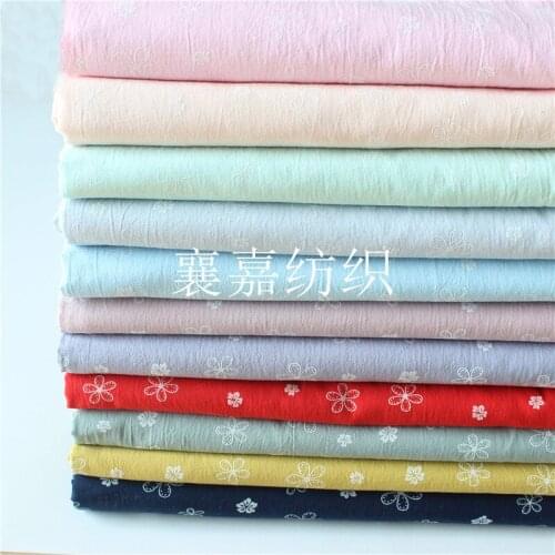 Cotton plain cloth wash cotton crepe printing small flower cloth shirt DIY hand clothes