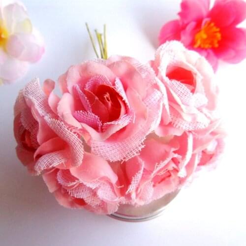 WedFavor 4cm Artificial Silk Peony Rose Flowers Wedding Bouquet For Garland Box Corsage Wrist Flower Dress Decoration