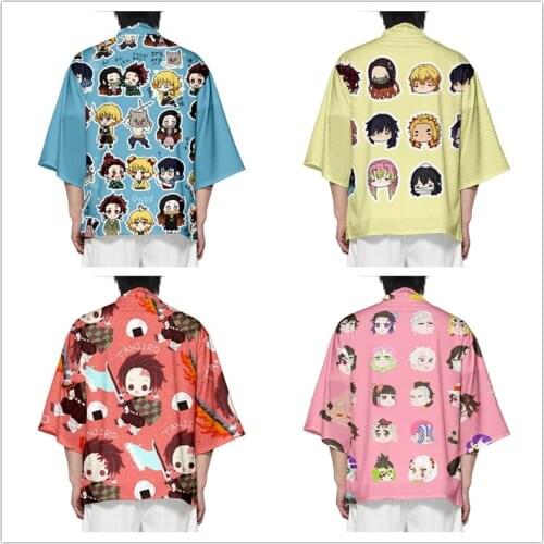 Anime Demon Slayer Kimetsu No Yaiba new design Japan Kimono Haori Yukata Cosplay Women/Men Summer Casual Kimono Shirt Clothes