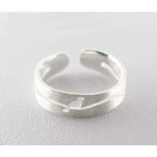 REETI 925 Sterling Silver Rings For Women bird Open ring Style Lady Prevent Allergy Sterling-silver-jewelry