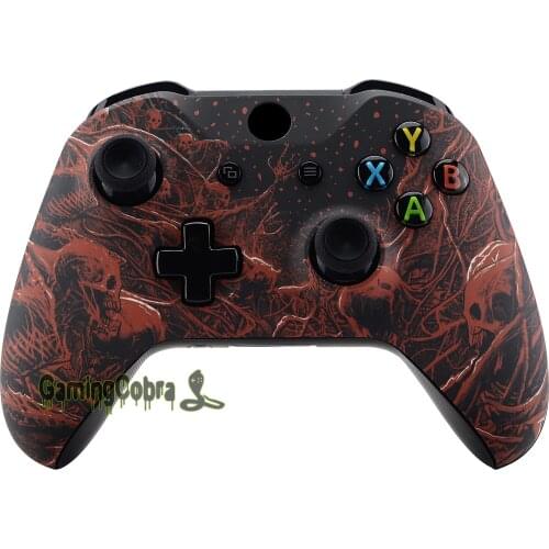 Blood Purgatory Patterned Faceplate Front Housing Shell Case Replacement Part for Xbox One X & One S Controller (Model 1708)