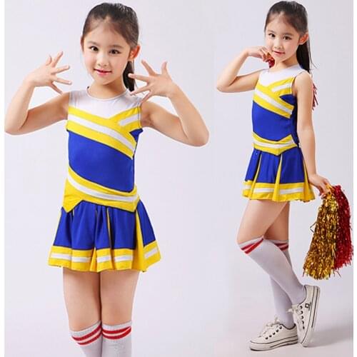 Girls Cheerleader Costume School Team Cheerleading Outfit Uniform Match Socks Encourage Carnival Sports Costumes