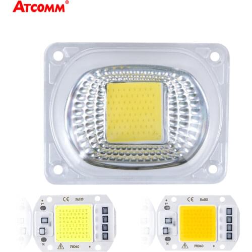 20W 30W 50W COB LED Light Matrix With Lens Reflector 110V 220V Smart IC High Power Diode Array Chip Lamp DIY Floodlight