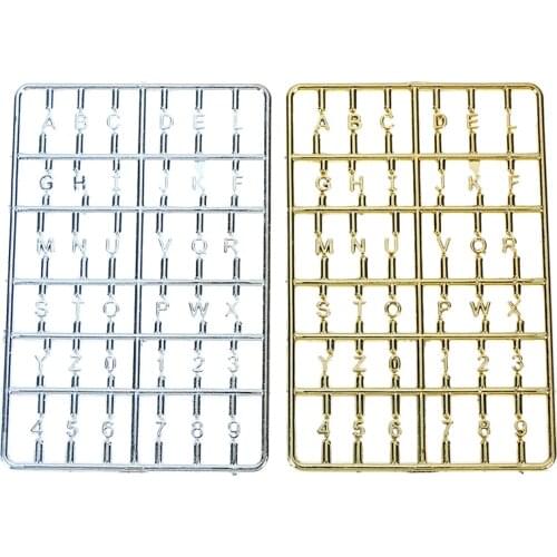 Metal 1/12 Dollhouse Miniature Golden House Number alphabet Metal Digital House Number alphabet Door DIY Accessory