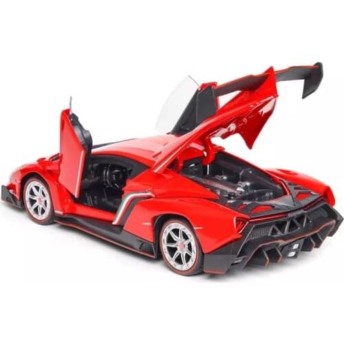 1: 24 Simulation Lambor Veneno Alloy Sports Car Model Presents Childrens Toys Boys Birthday Christmas Gifts Red